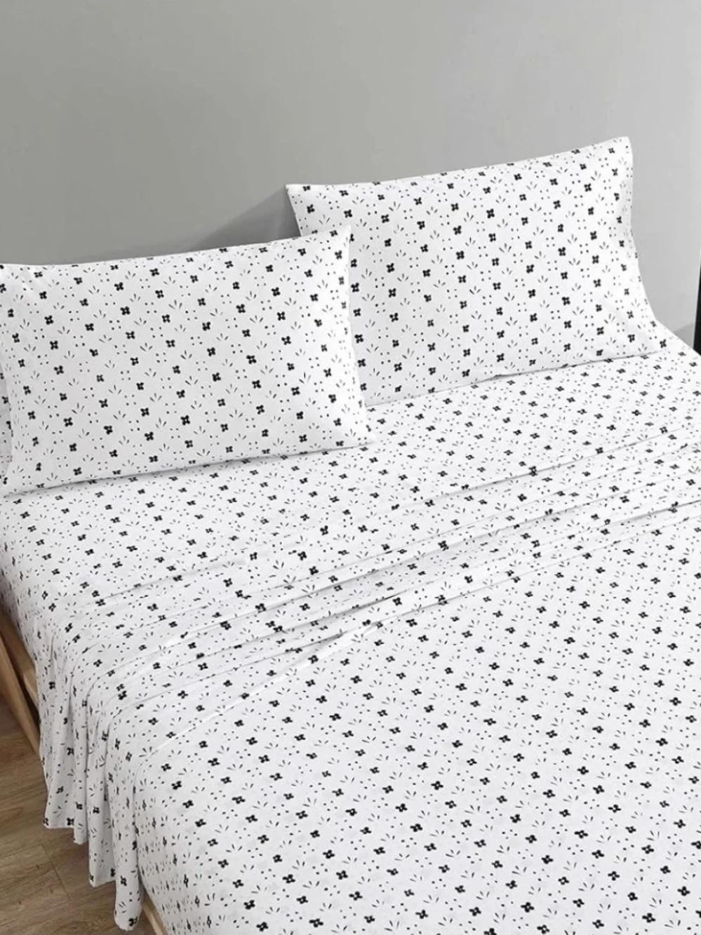 Marimekko Kukkaketo Cotton Floral Cottage White Navy 4pc Full Sheet Set New